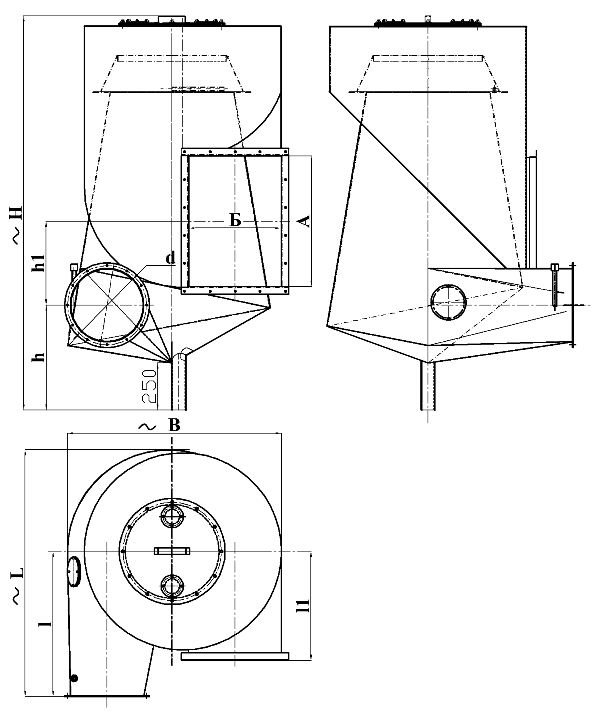 Технические характеристики Циклонов-промывателей СИОТ тип.1 сер. ОВ-02-99